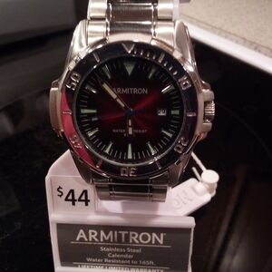 Armitron Stainless Steel Watch with Black and Red Dial